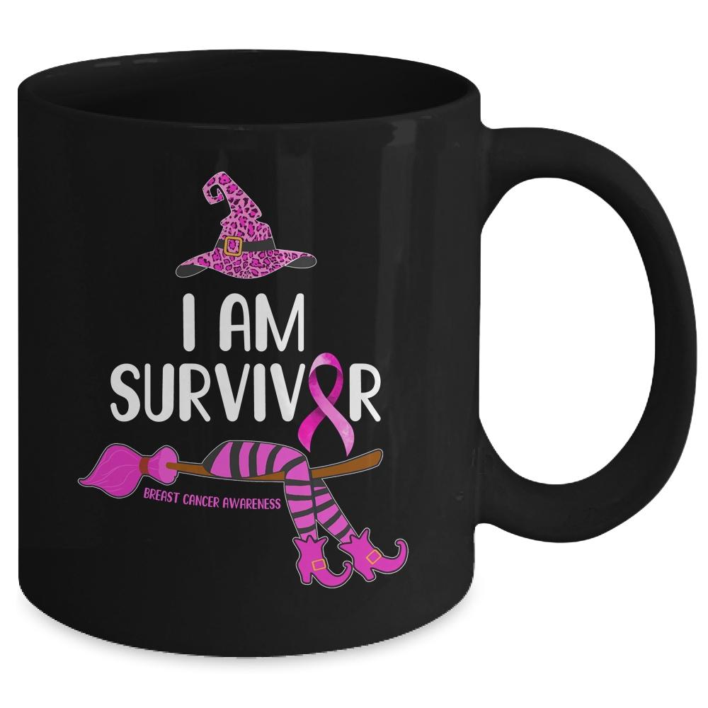 Witch I'm Survivor Breast Cancer Leopard Pink Ribbon Gifts Mug-Coffee Mug-Mug-Black