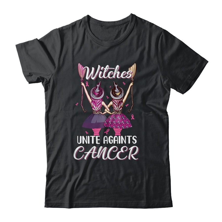 Witches Unite Against Breast Cancer Wear Pink Halloween-T-Shirt & Hoodie-Classic T-Shirt-Black