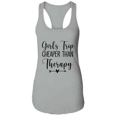 Womens Girls Trip Therapy Vacation Travel Night Out-T-Shirt & Tank Top-Women's Ideal Racerback Tank-Heather Grey