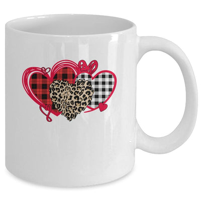 Womens Love Heart Valentines Day Buffalo Leopard Printed Mug-Coffee Mug-