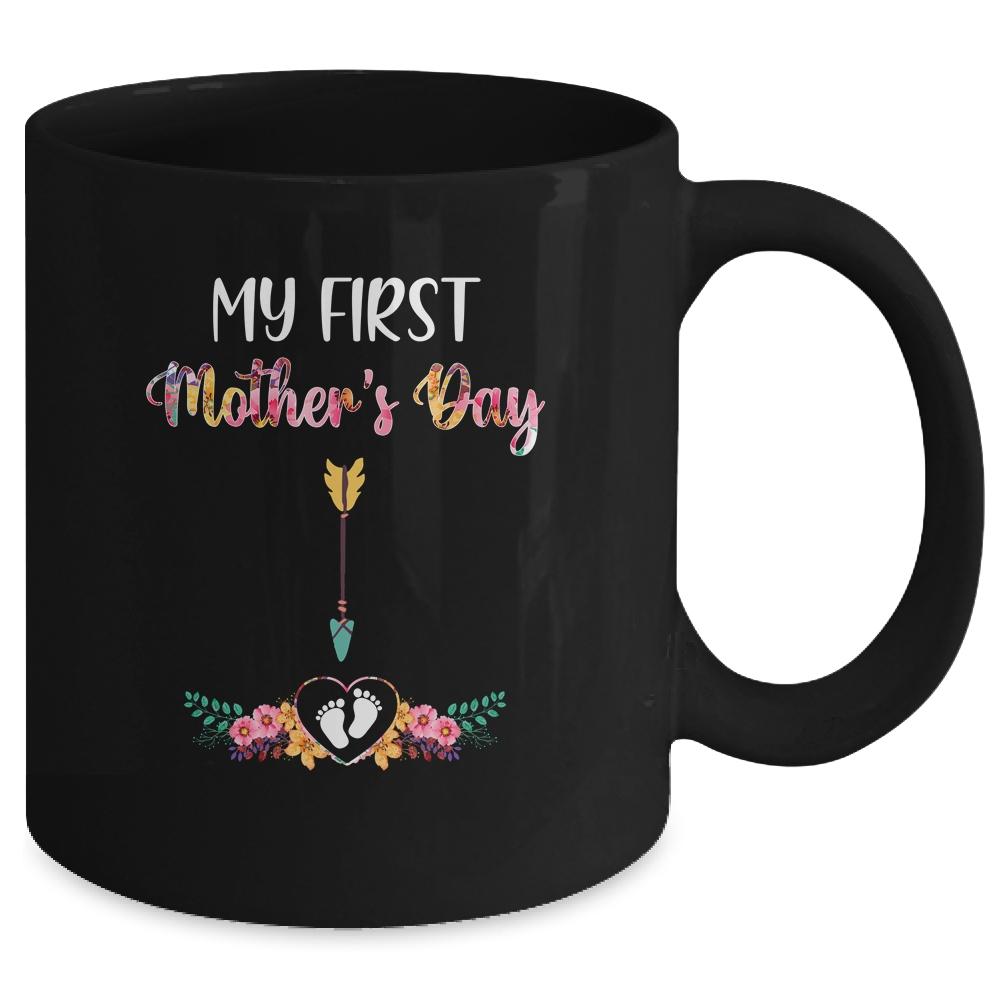 Womens My First Mothers Day Pregnancy Announcement Mug-Coffee Mug-