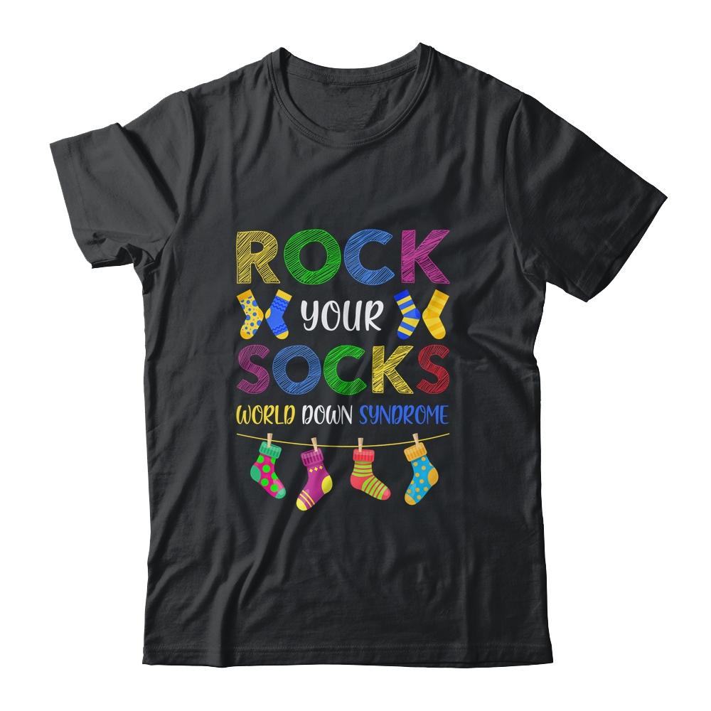 World Down Syndrome Day Awareness Rock Your Socks-T-Shirt & Hoodie-Classic T-Shirt-Black
