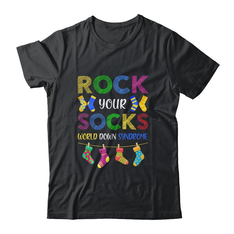 World Down Syndrome Day Awareness Rock Your Socks-T-Shirt & Hoodie-Classic T-Shirt-Black