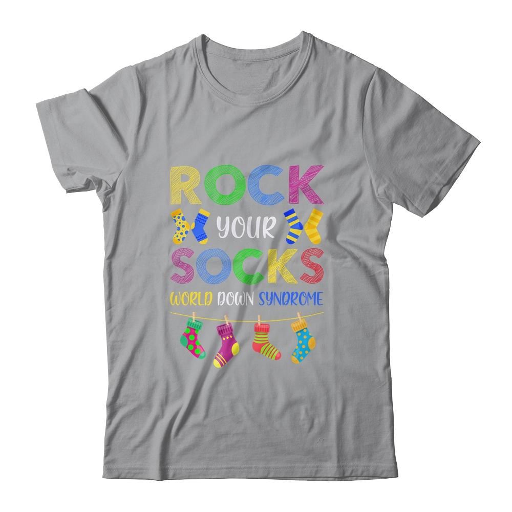World Down Syndrome Day Awareness Rock Your Socks-T-Shirt & Hoodie-Classic T-Shirt-Sport Grey