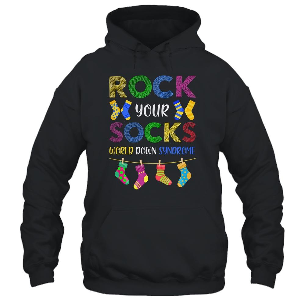 World Down Syndrome Day Awareness Rock Your Socks-T-Shirt & Hoodie-Pullover Hoodie-Black
