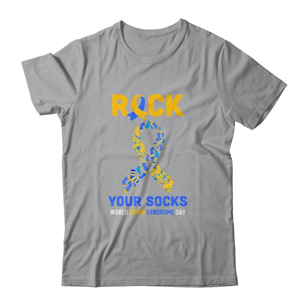 World Down Syndrome Day Rock Your Socks Awareness-T-Shirt & Hoodie-Classic T-Shirt-Sport Grey