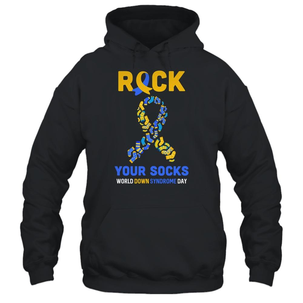 World Down Syndrome Day Rock Your Socks Awareness-T-Shirt & Hoodie-Pullover Hoodie-Black