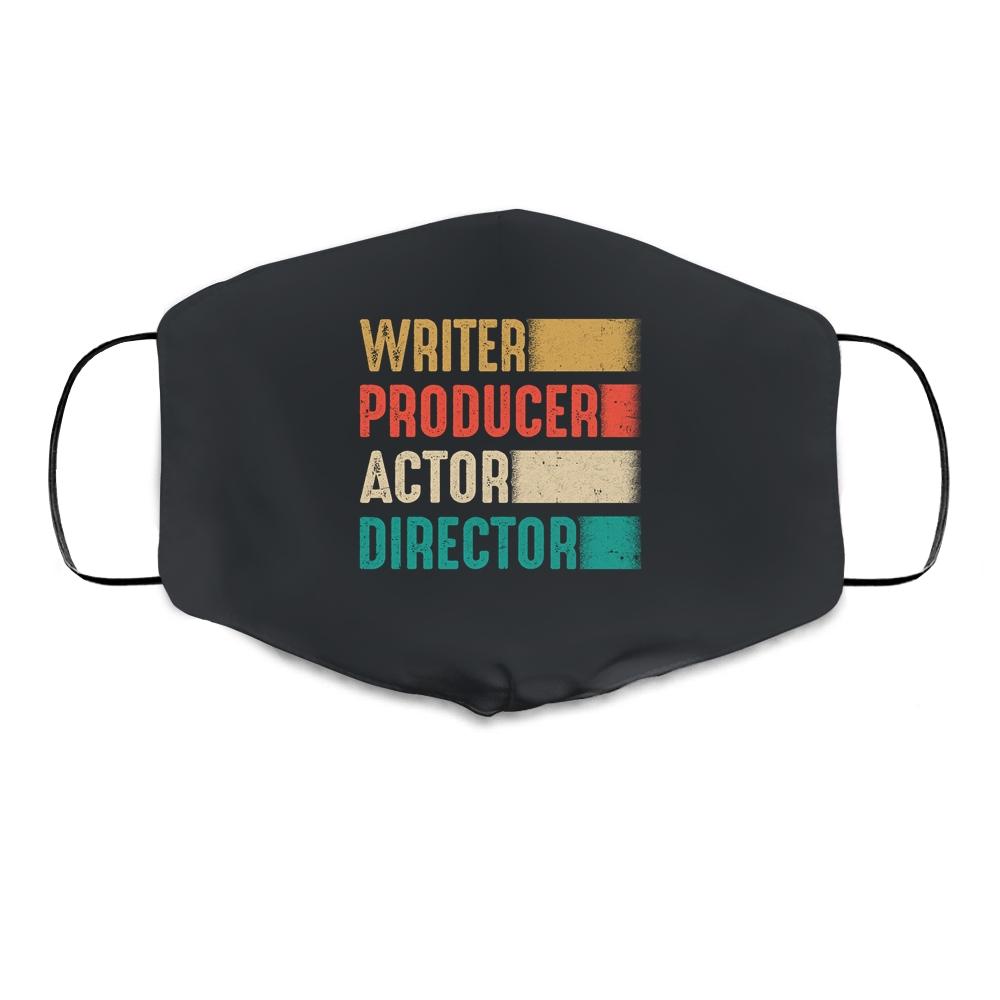 Writer Producer Actor Director Filmmaker Gifts Movie Theater Cloth Face Mask-Cloth Face Mask-Cloth Face Mask-Black