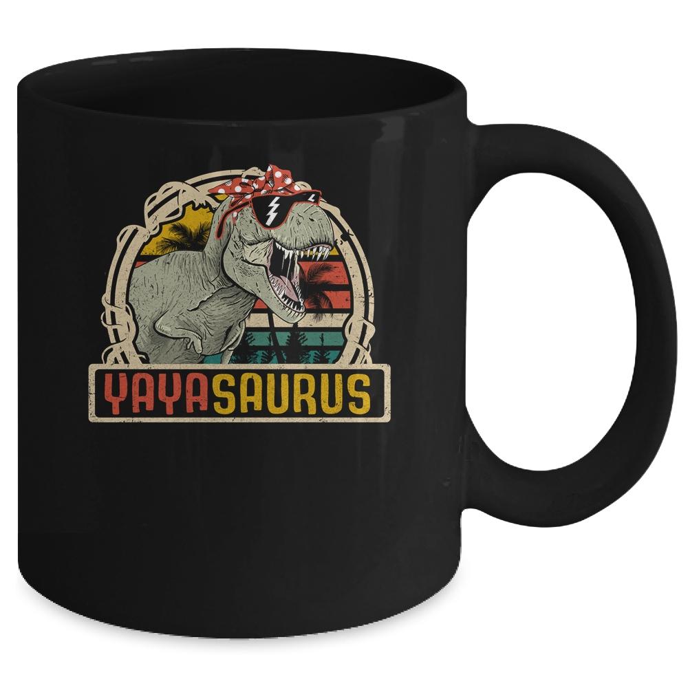 Yayasaurus T Rex Dinosaur Yaya Saurus Family Matching Mug-Coffee Mug-