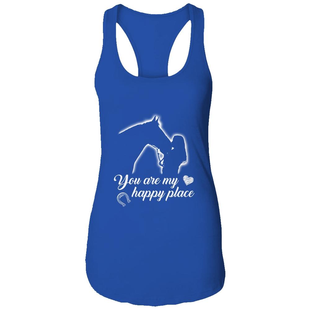 You Are My Happy Place Horse Lover-T-Shirt & Tank Top-Women's Ideal Racerback Tank-Royal