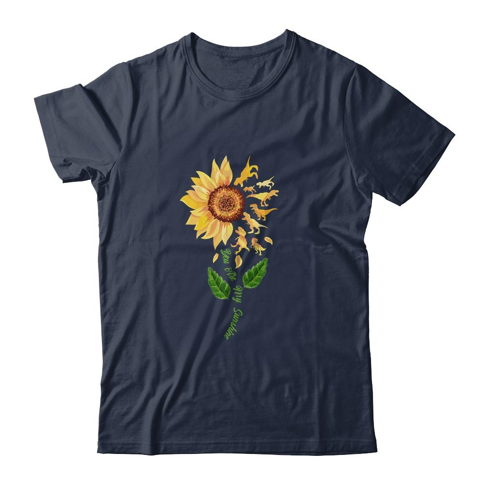 You Are My Sunshine Dinosaur T-Rex Sunflower-T-Shirt & Tank Top-Classic T-Shirt-Navy