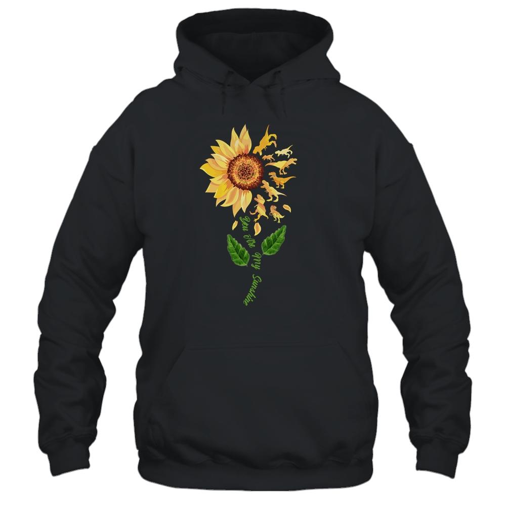 You Are My Sunshine Dinosaur T-Rex Sunflower-T-Shirt & Tank Top-Pullover Hoodie-Black