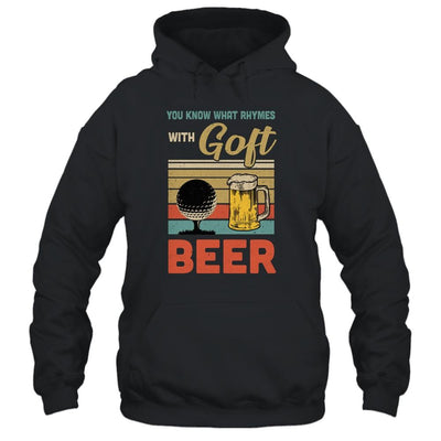 You Know What Rhymes With Golf Beer Vintage-T-Shirt & Hoodie-Pullover Hoodie-Black