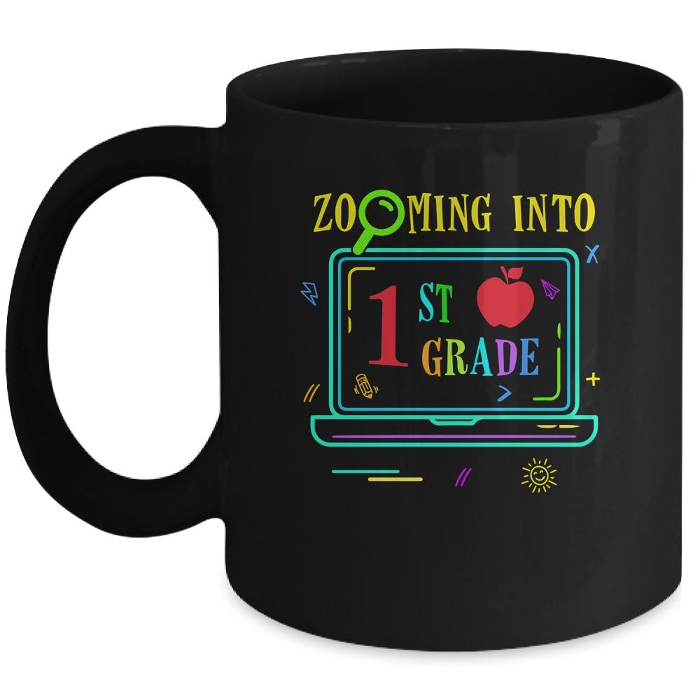 Zooming Into 1st Grade Virtual Back to School Mug-Coffee Mug-Mug-Black