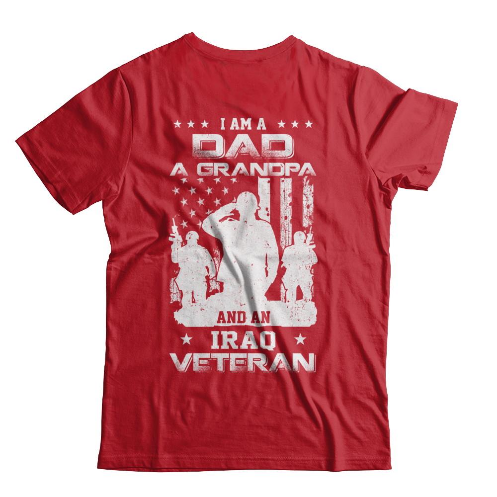 I'm A Dad A Grandpa And An Iraq Veteran-T-Shirt & Hoodie-Classic T-Shirt-Red