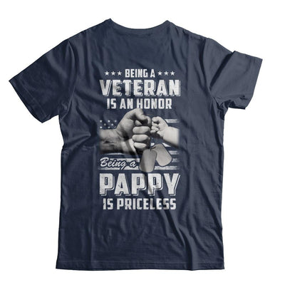 Being A Veteran Is An Honor Being A Pappy Is Priceless-T-Shirt & Hoodie-Classic T-Shirt-Navy
