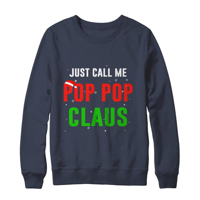 Santa Pop Pop Claus Matching Family Christmas Pajamas-T-Shirt & Sweatshirt-Crewneck Sweatshirt-Navy