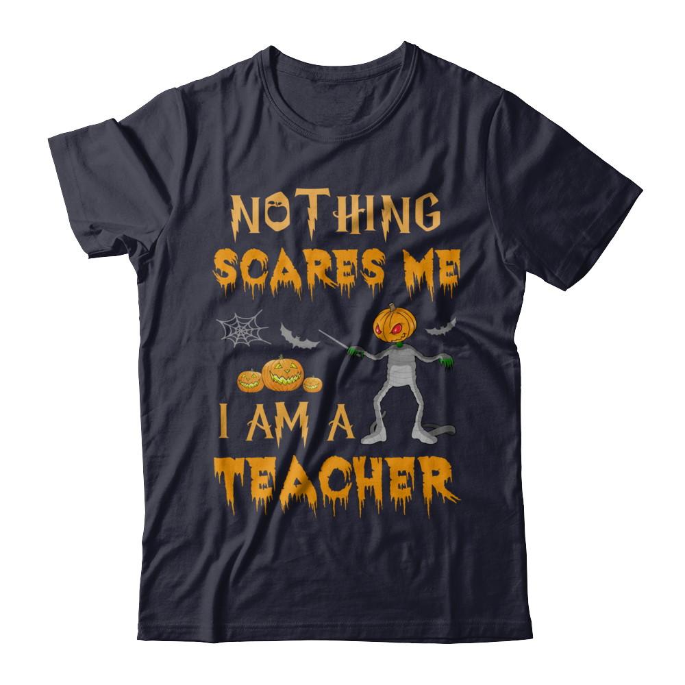 Halloween Nothing Scares Me I'm A Teacher-T-Shirt & Hoodie-Premium T-Shirt-Midnight Navy