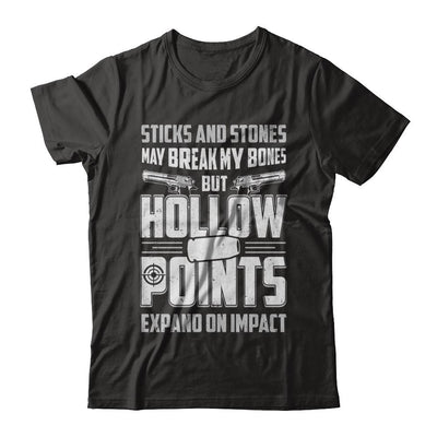 Gun Sticks And Stones Hollow Points-T-Shirt & Hoodie-Premium T-Shirt-Black