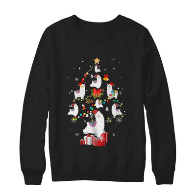 Llama Christmas Tree Decor Xmas Gift-T-Shirt & Sweatshirt-Crewneck Sweatshirt-Black