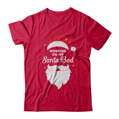 Working On My Santa Bod Pajamas Dad Papa Christmas-T-Shirt & Sweatshirt-Classic T-Shirt-Red