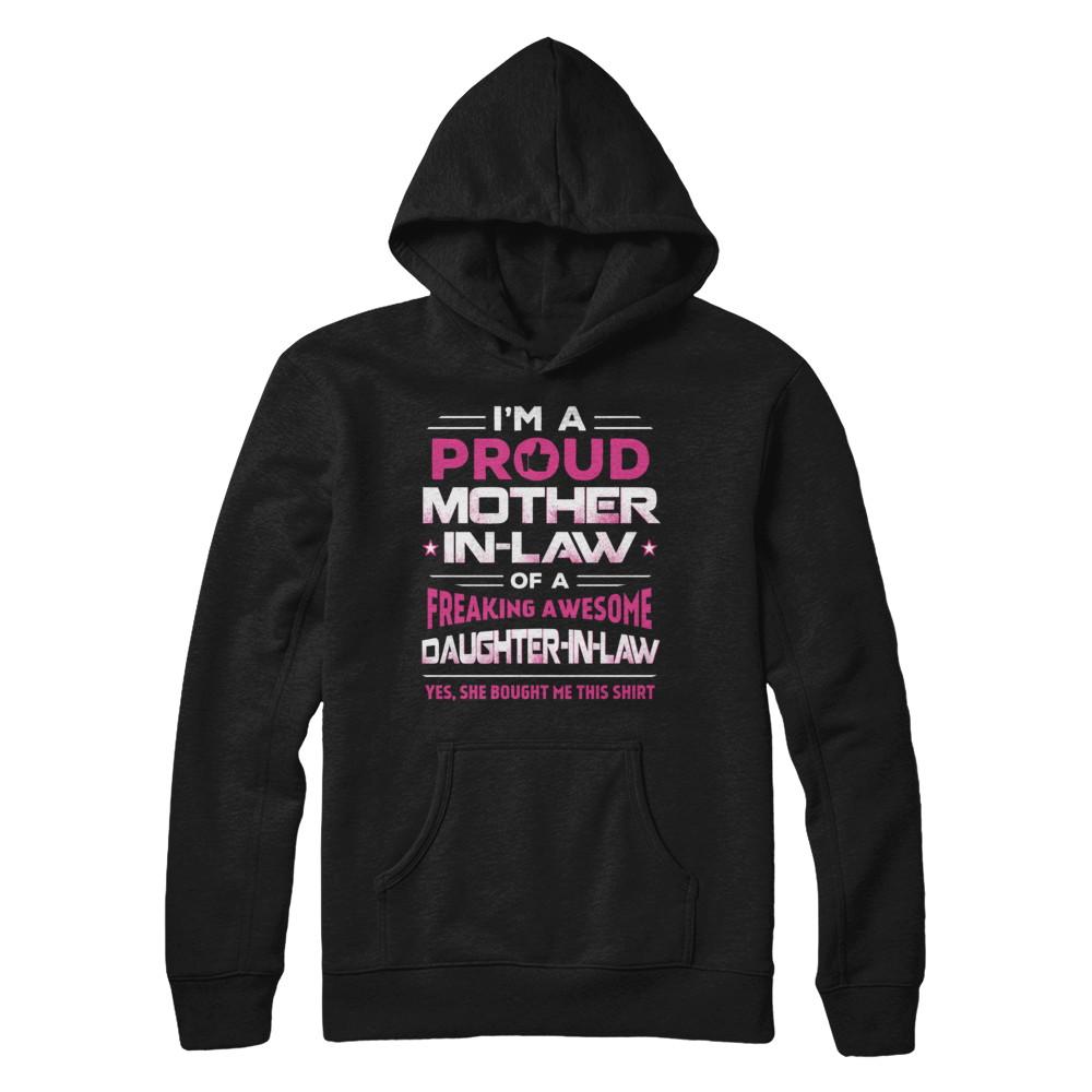 Proud Mother-In-Law Freaking Awesome Daughter-In-Law-T-Shirt & Hoodie-Pullover Hoodie-Black