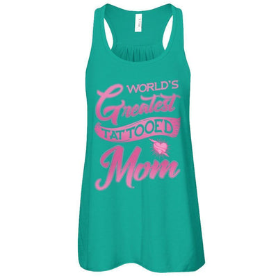 World's Greatest Tattooed Mom-T-Shirt & Tank Top-Women's Flowy Racerback Tank-Kelly