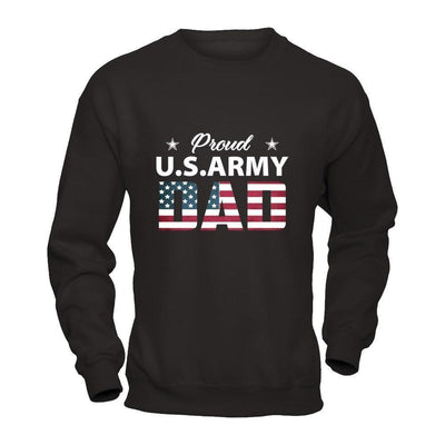 Proud Us Army Dad-T-Shirt & Hoodie-Crewneck Sweatshirt-Black