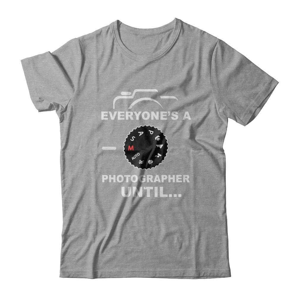 Funny Manual Mode Everyone's A Photographer Until-T-Shirt & Hoodie-Classic T-Shirt-Sport Grey