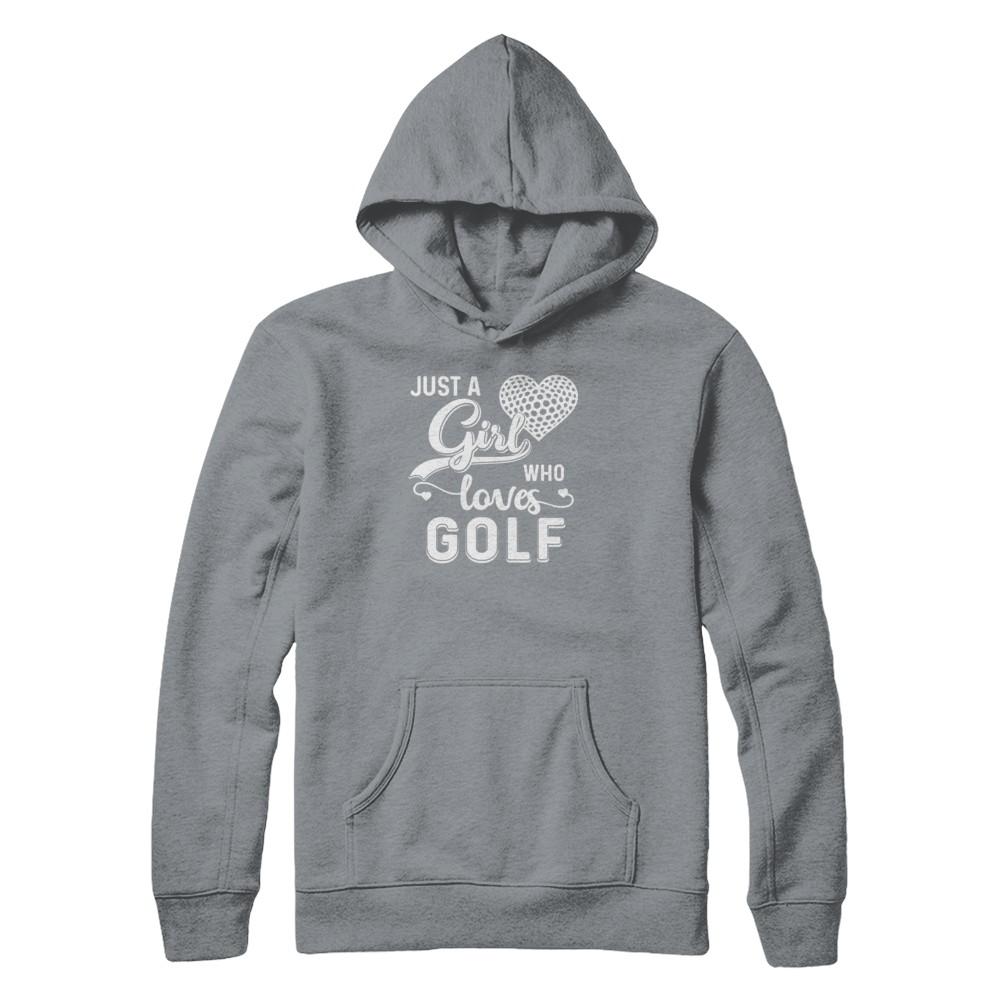 Just A Girl Who Loves Golf-T-Shirt & Tank Top-Pullover Hoodie-Light Steel