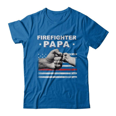 Firefighter Fireman Papa American Flag Fathers Day-T-Shirt & Hoodie-Classic T-Shirt-Royal