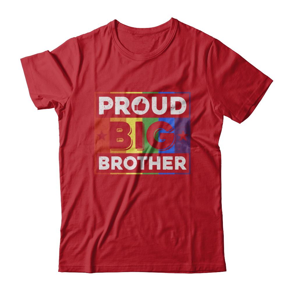 Proud Big Brother Gay Lesbian Pride Month LGBT-T-Shirt & Hoodie-Classic T-Shirt-Red