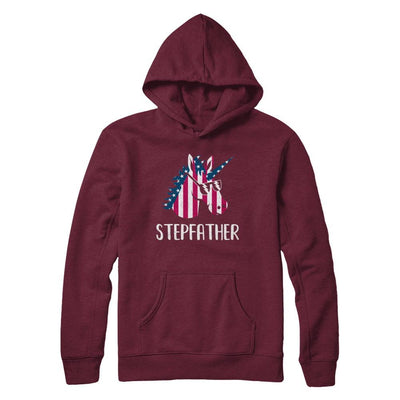 Patriotic Stepfather Unicorn Americorn 4Th Of July-T-Shirt & Hoodie-Pullover Hoodie-Maroon