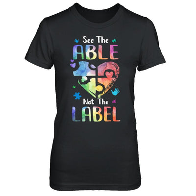 See The Able Not The Label Cute Autism Awareness-T-Shirt & Hoodie-Women's T-Shirt-Black