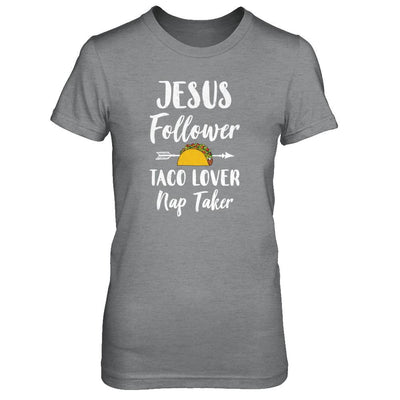 Jesus Follower Taco Lover Nap Taker Christian-T-Shirt & Tank Top-Women's T-Shirt-Sport Grey