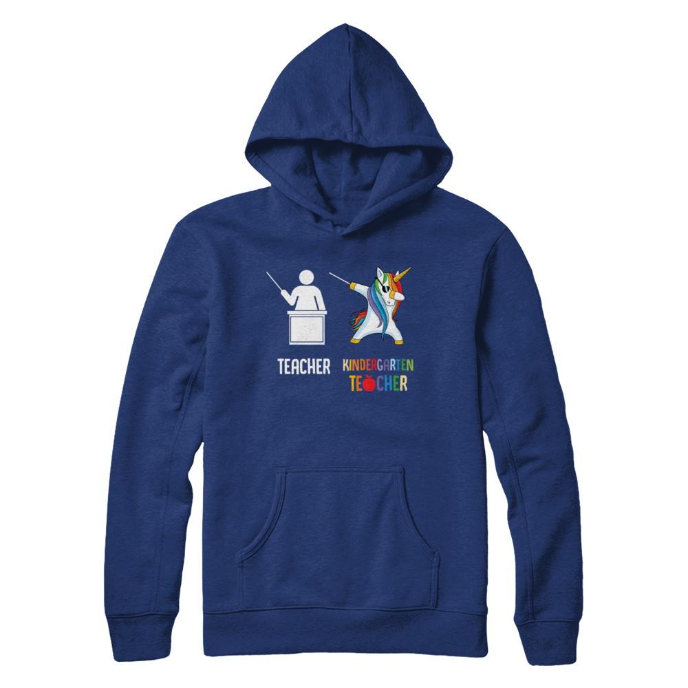 Dabbing Unicorn Kindergarten Teacher Funny Gifts Dab-T-Shirt & Hoodie-Pullover Hoodie-Deep Royal