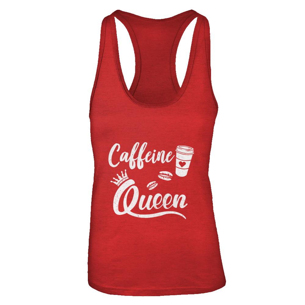 Caffeine Queen Coffee Queen Funny-T-Shirt & Tank Top-Women's Ideal Racerback Tank-Red