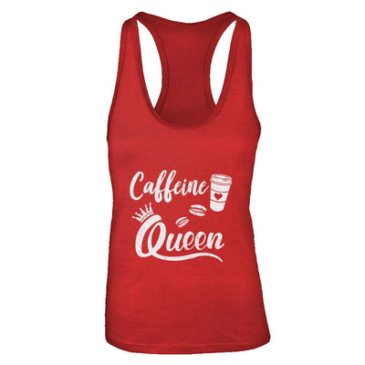 Caffeine Queen Coffee Queen Funny-T-Shirt & Tank Top-Women's Ideal Racerback Tank-Red