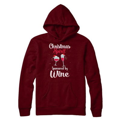 Holiday Party Christmas Spirit Sponsored By Wine-T-Shirt & Sweatshirt-Pullover Hoodie-Maroon