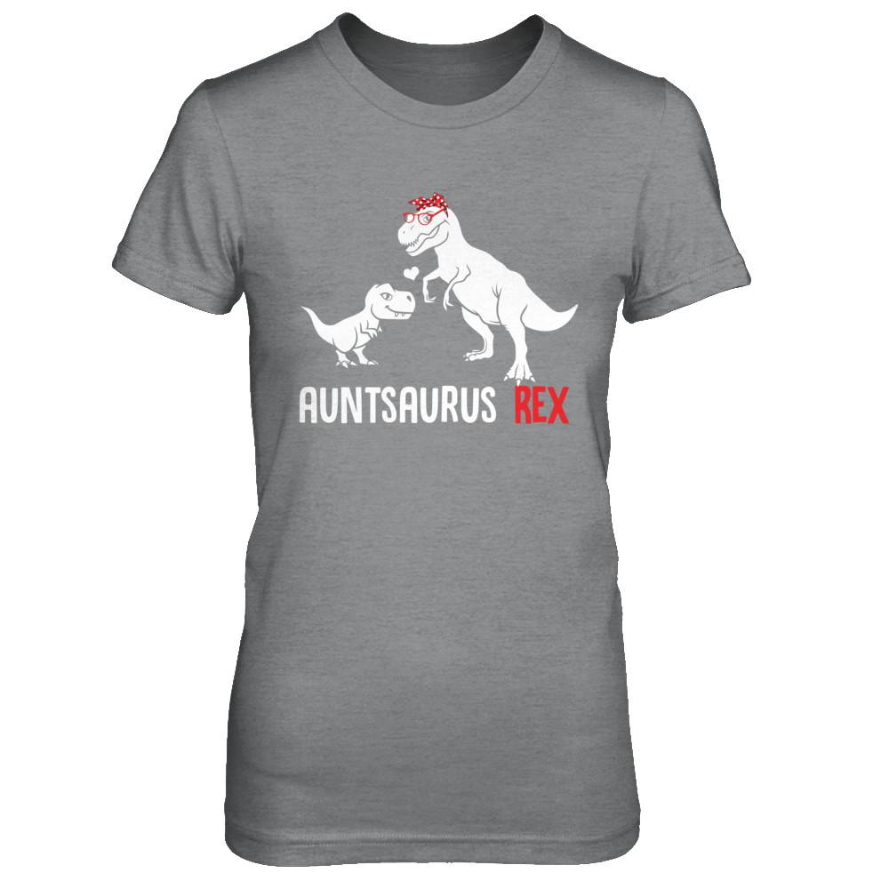 Aunt Saurus Auntsaurus T-Rex Dinosaur Gift For Aunt-T-Shirt & Hoodie-Women's T-Shirt-Sport Grey