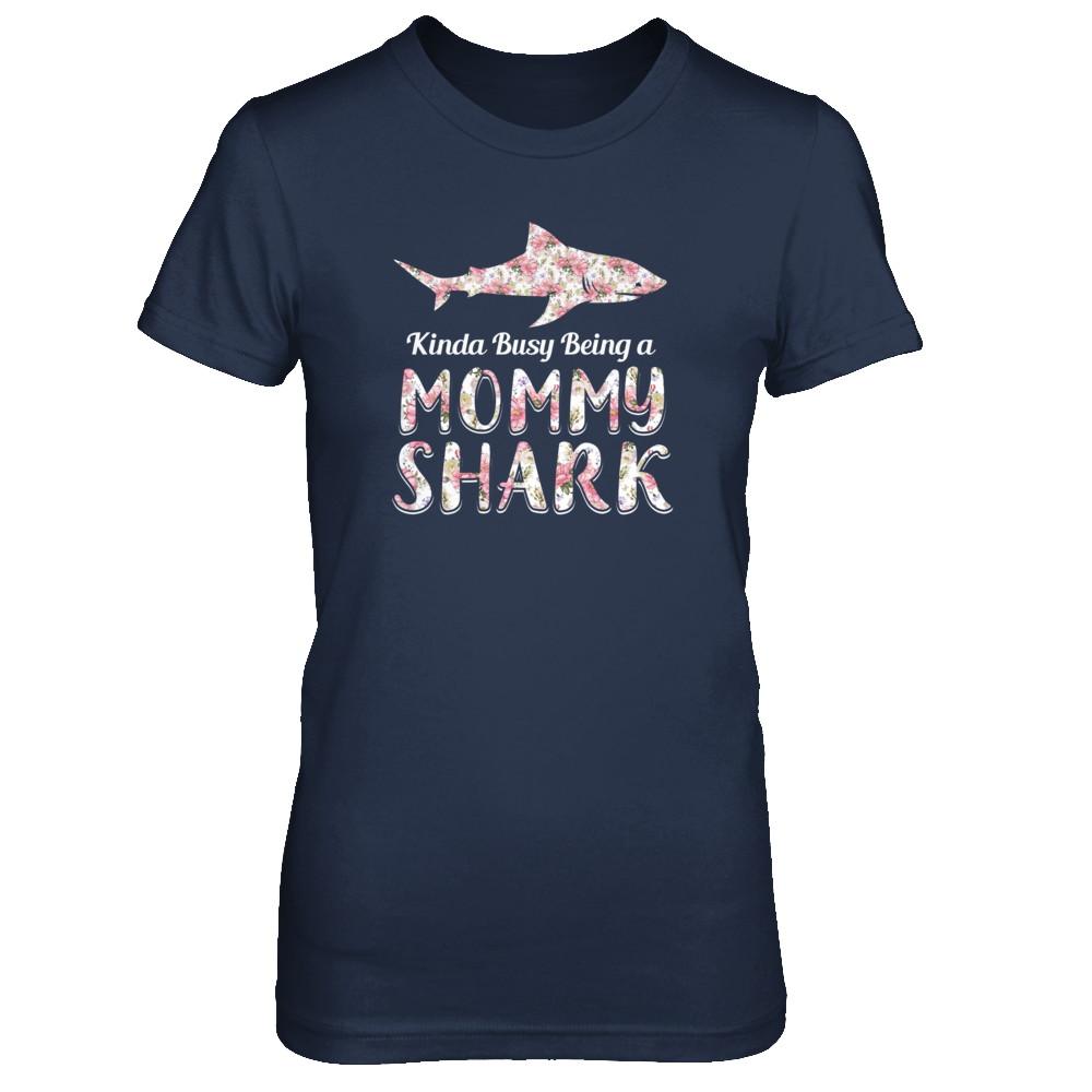 Mommy Shark Kinda Busy Being A Mommyshark-T-Shirt & Tank Top-Women's T-Shirt-Navy