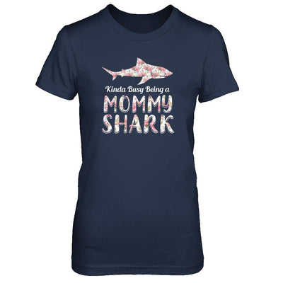 Mommy Shark Kinda Busy Being A Mommyshark-T-Shirt & Tank Top-Women's T-Shirt-Navy