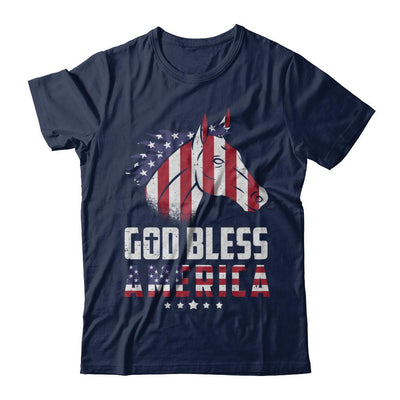 God Bless America Horse American Flag 4Th Of July-T-Shirt & Hoodie-Classic T-Shirt-Navy