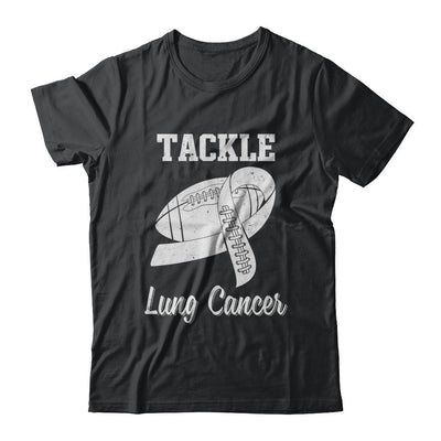 Football Survivor Tackle Clear Lung Cancer Awareness-T-Shirt & Hoodie-Classic T-Shirt-Black