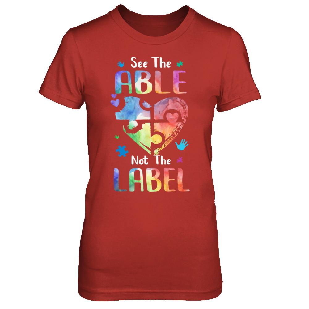 See The Able Not The Label Cute Autism Awareness-T-Shirt & Hoodie-Women's T-Shirt-Red