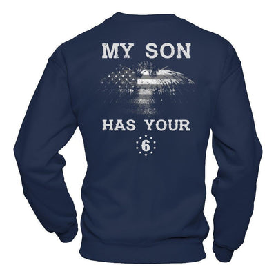 My Son Has Your Six-T-Shirt & Hoodie-Crewneck Sweatshirt-Navy