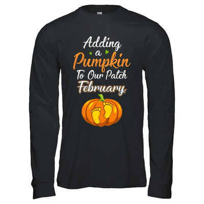 Halloween Pumpkin Pregnancy Mom Due Date In February 2021-T-Shirt & Hoodie-Long Sleeve T-Shirt-Black