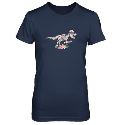 Nursing Nurse Saurus Dinosaur T-Rex-T-Shirt & Tank Top-Women's T-Shirt-Navy