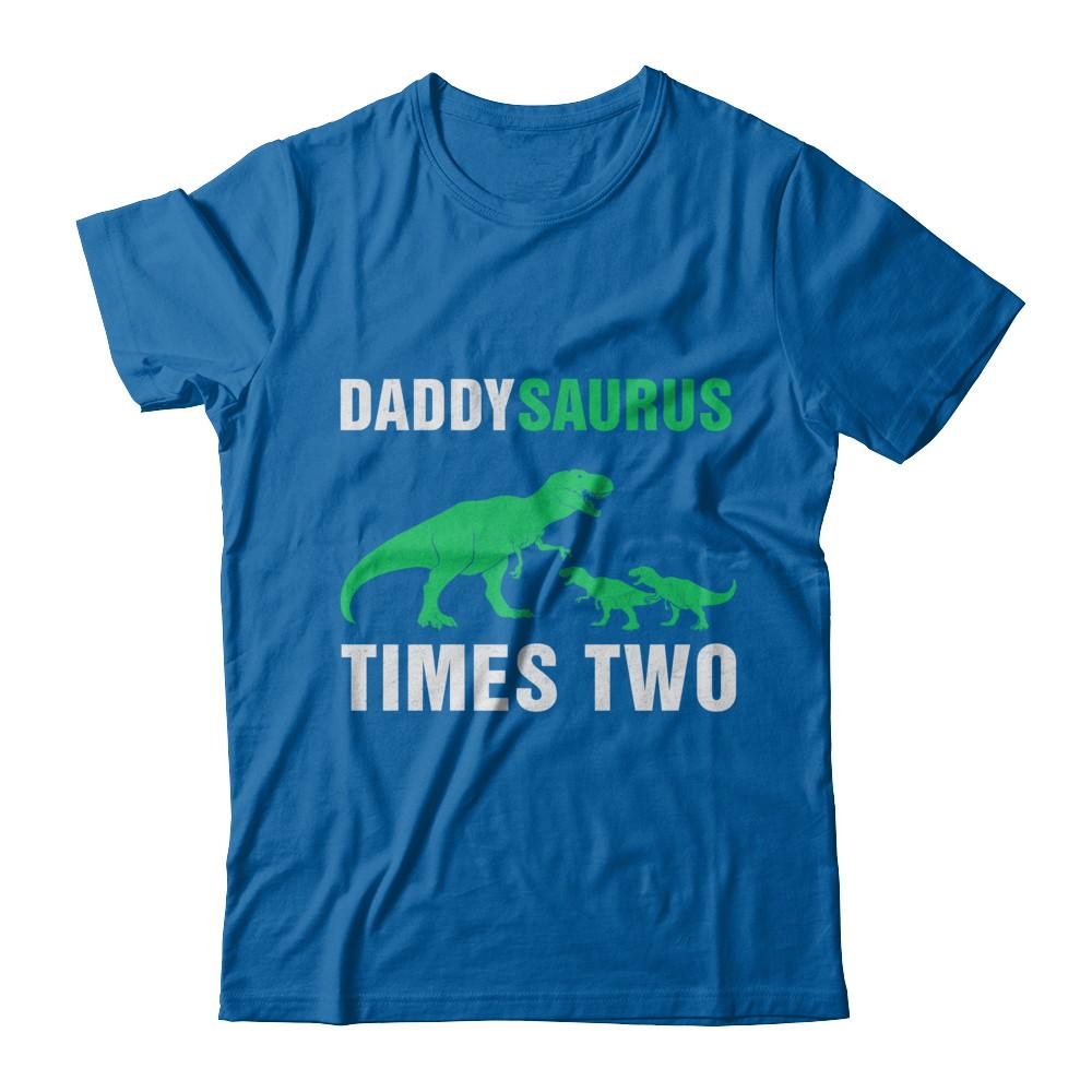 Daddysaurus Times Two Twins Fathers Day-T-Shirt & Hoodie-Classic T-Shirt-Royal