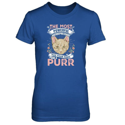 The Most Powerful Antidepressant Has Four Paws And A Purr-T-Shirt & Tank Top-Women's T-Shirt-Royal